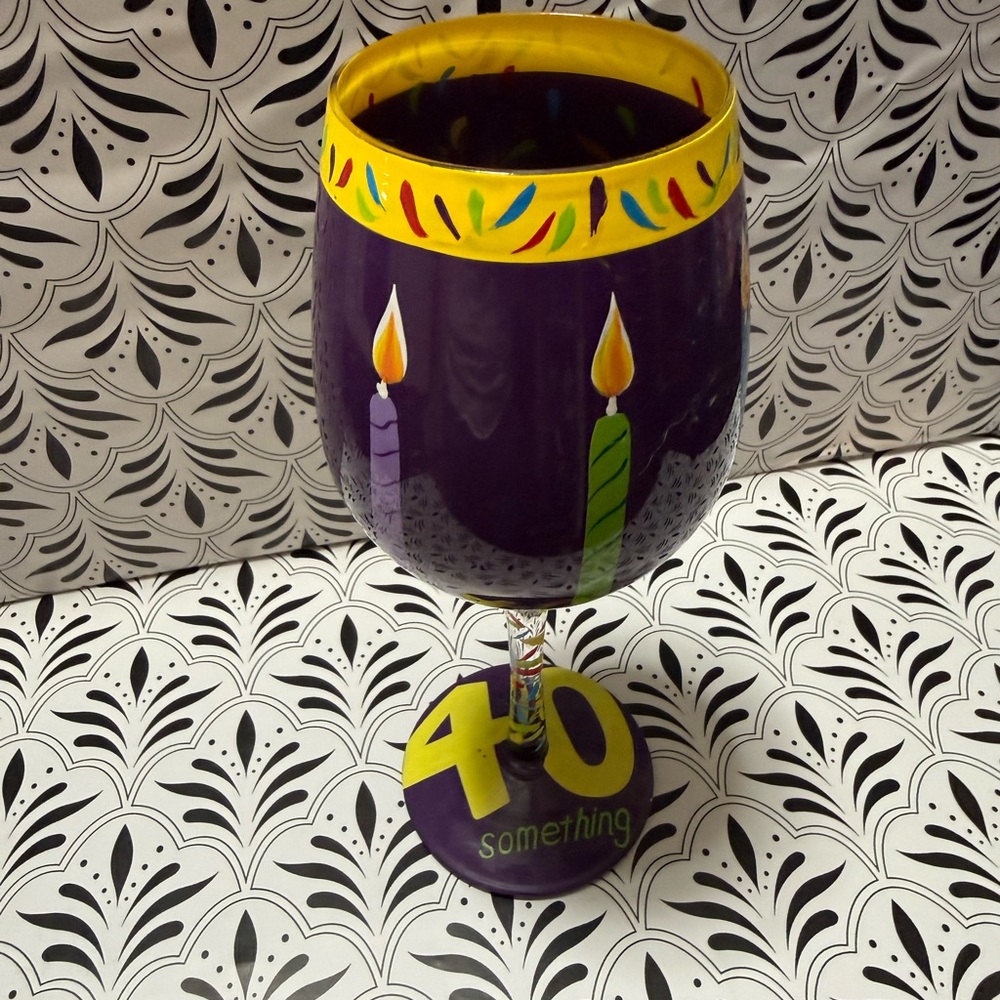 Lolita Purple 40 Something Cocktail Glass with Colorful Accents